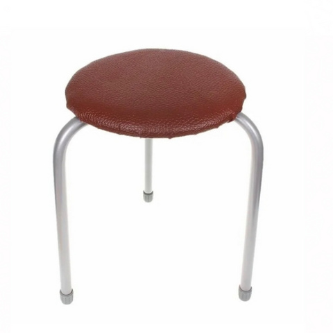 Табурет на металлическом каркасе с сиденьем из кожзама